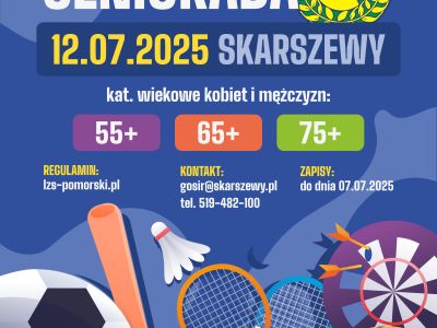 VIII Wojewódzka Seniorada 12 lipca w Skarszewach